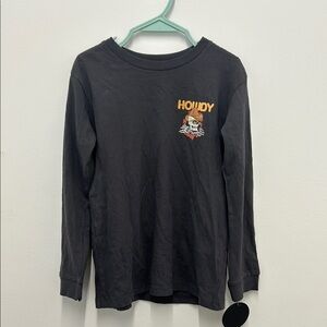 Kids Howdy Black Long Sleeve Shirt